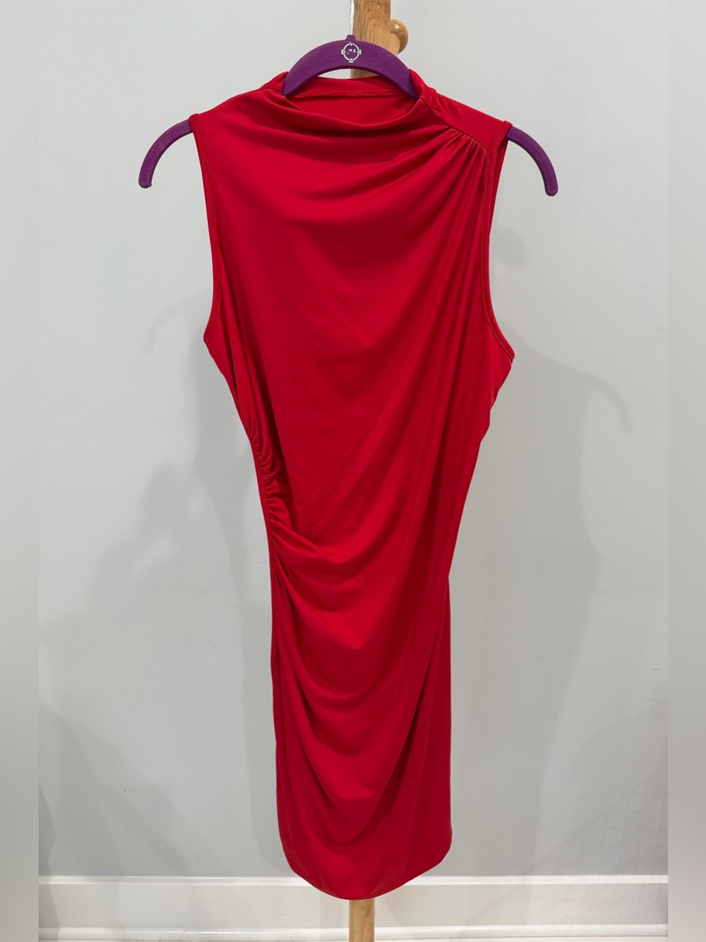 SHEIN | Red Sleeveless Midi Dress with High Neck | Size L